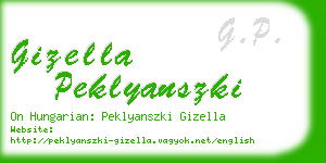 gizella peklyanszki business card